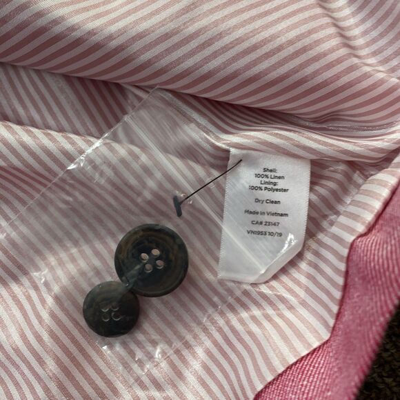 Brand New TALBOTS 16 Linen Pink Blazer BNWT marked $169 - Picture 7 of 9